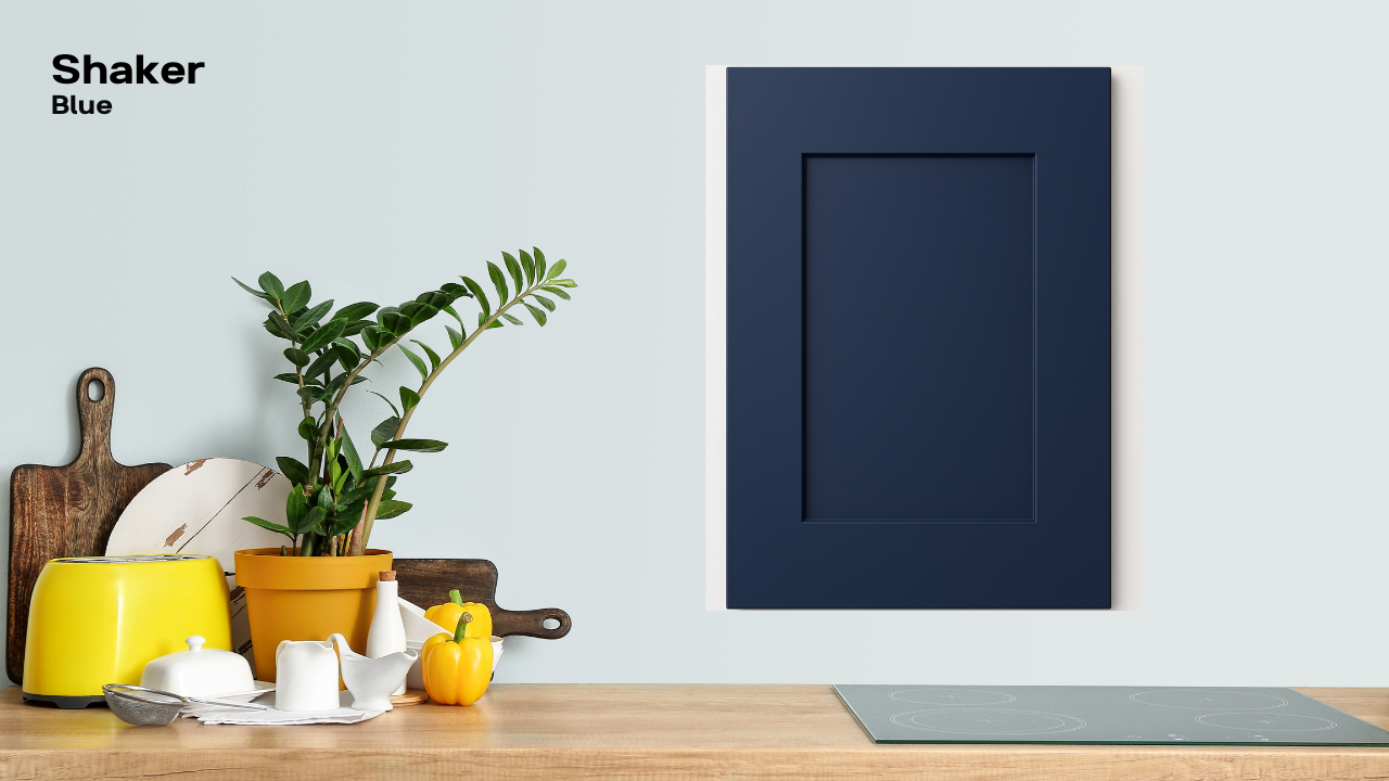 Blue cabinet finish