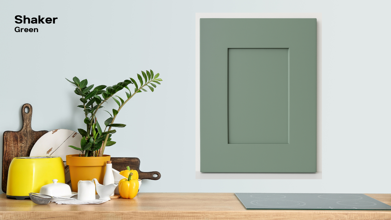 Green cabinet finish
